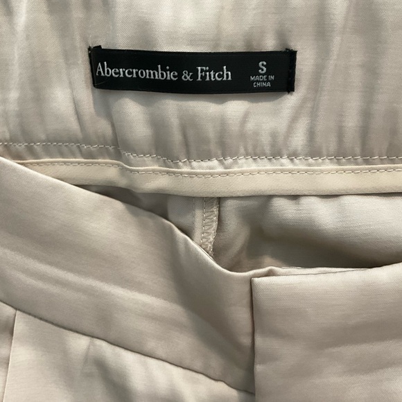 Abercrombie & Fitch Cream Wide Leg Pants Satin Size S - Picture 4 of 5